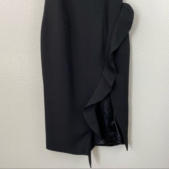 Bardot Carmelle Ruffle Midi Dress Black XS - Picture 4 of 12